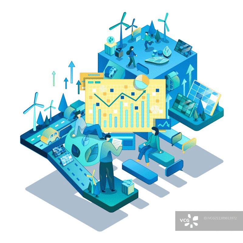 新能源报告会2.5D风图片素材