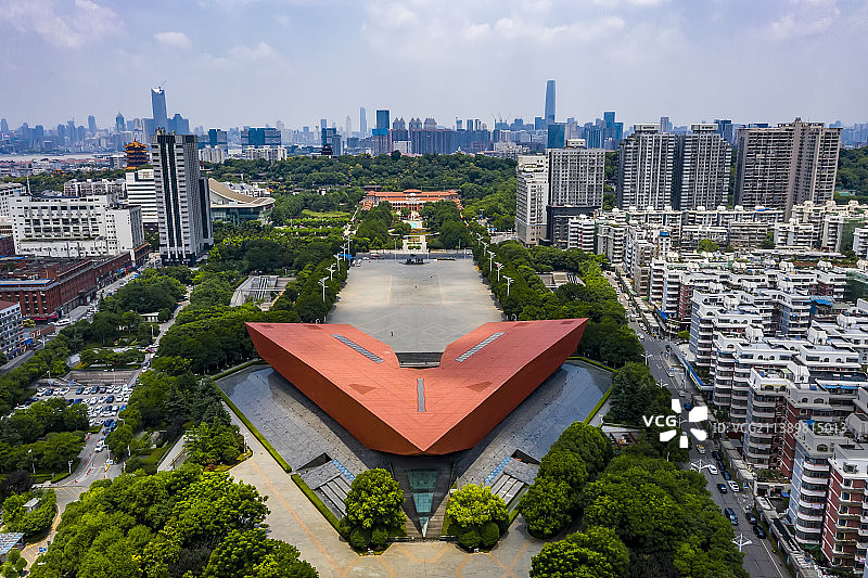 首义广场武昌起义纪念馆城市风光航拍图片素材