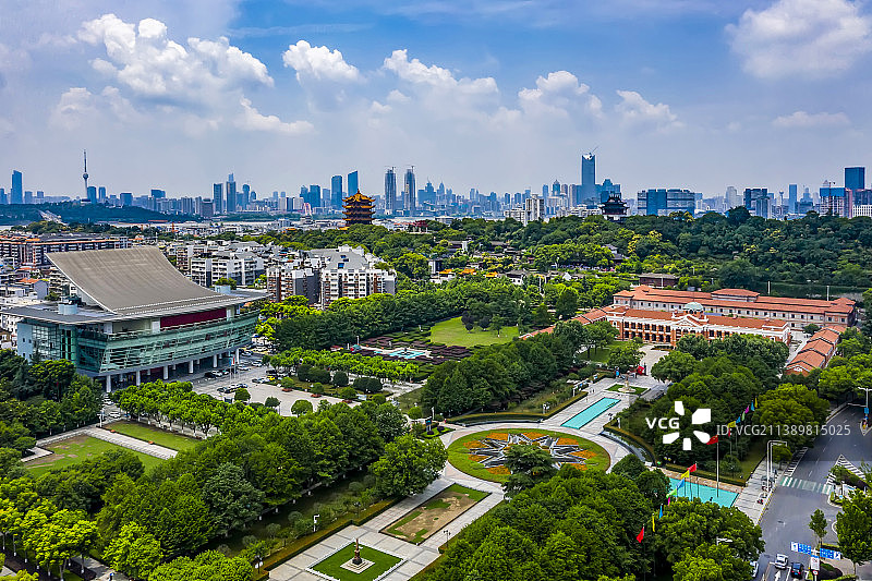 首义广场城市风光航拍图片素材
