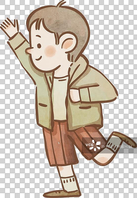 手绘水彩风格欢快的儿童图片素材