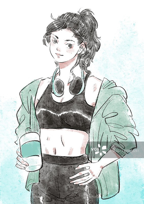 运动女孩图片素材
