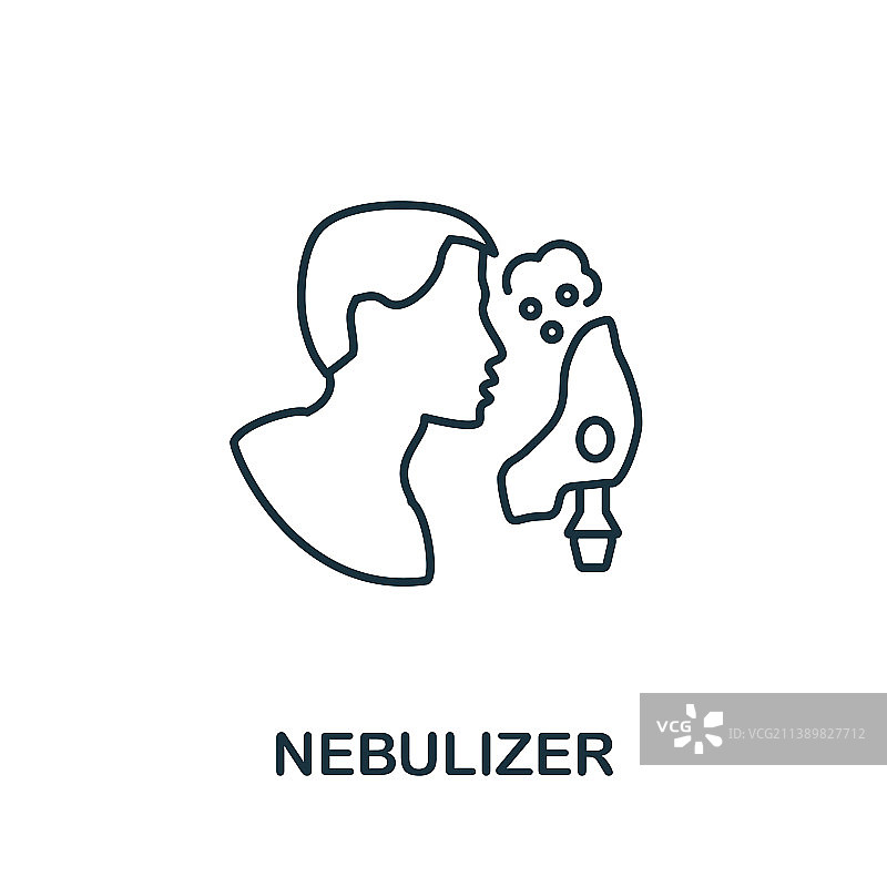 医疗雾化器线稿图标图片素材