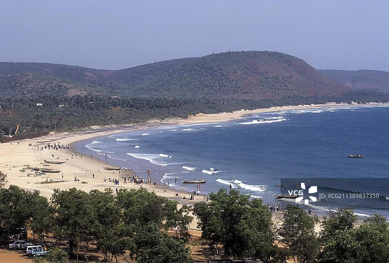 印度安得拉邦维沙卡帕特南的Rushikonda海滩图片素材