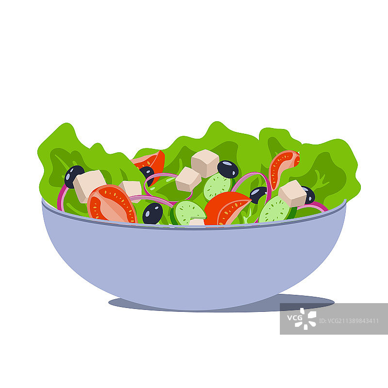 希腊沙拉卡通碗图片素材