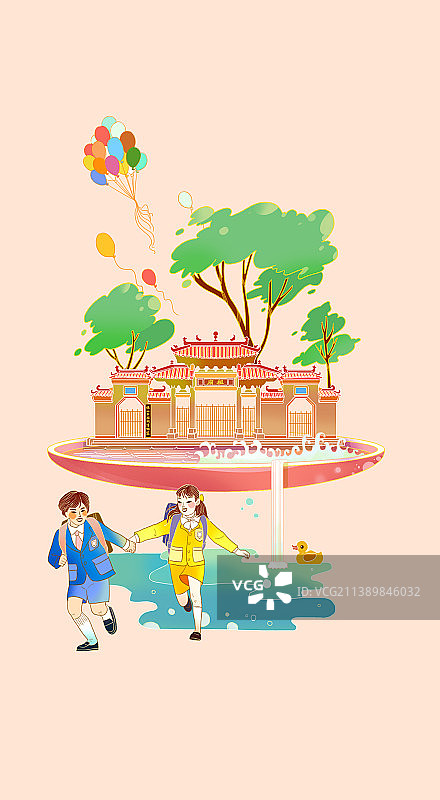 放学路上图片素材