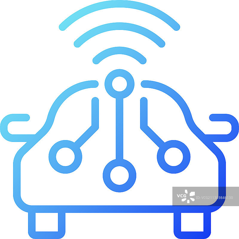 智能汽车渐变线性图标图片素材