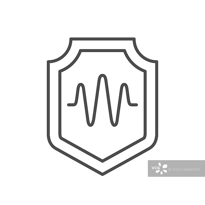 隔音盾牌轮廓图标图片素材