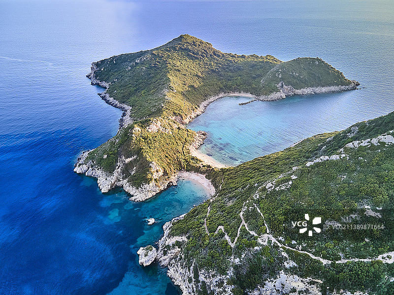 希腊科孚岛的绚丽日落图片素材