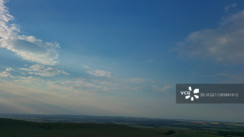 英格兰奇尔tern自然保护区日落景观航拍，英国艾温荷图片素材
