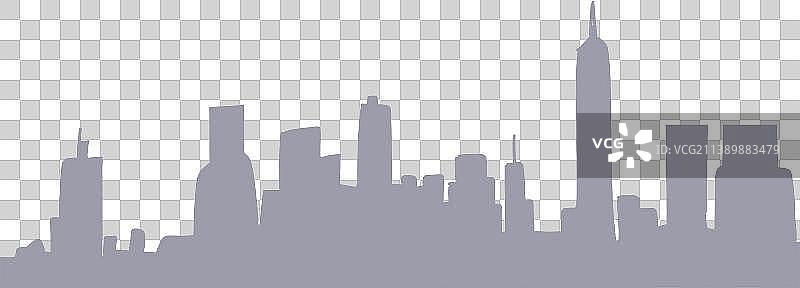 城市剪影元素图片素材