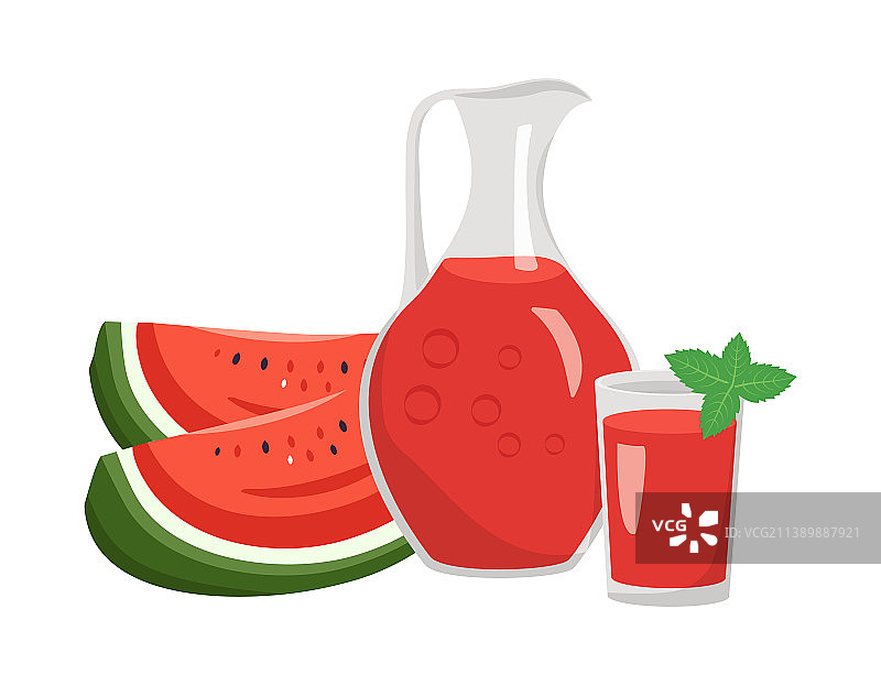 水壶和西瓜汁杯图片素材