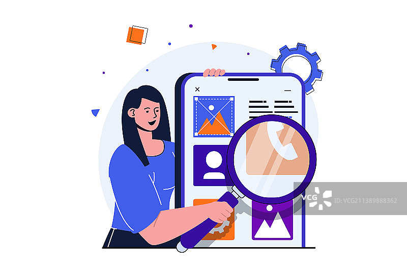 APP开发现代扁平概念网页横幅图片素材