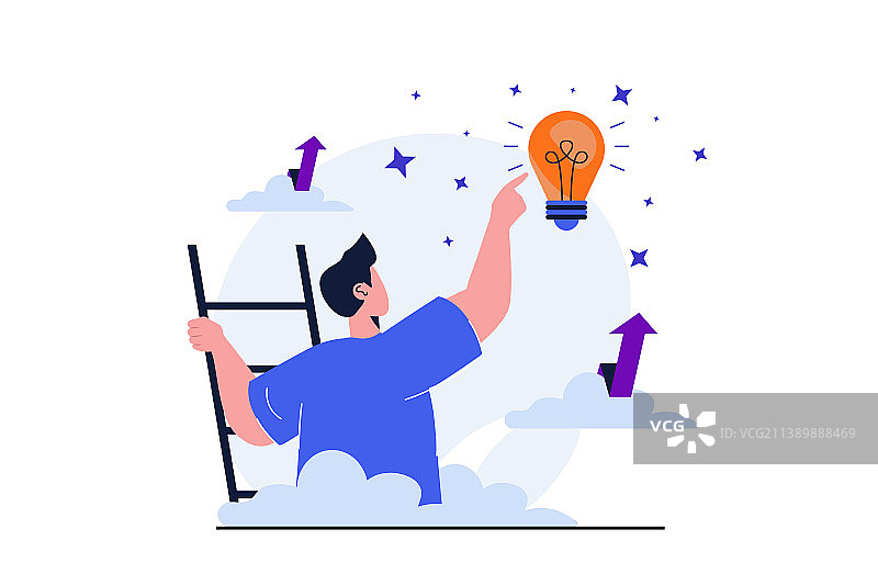 用于web banner的业务增长扁平概念图片素材