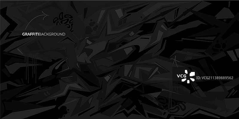 深黑色抽象扁平城市街头艺术涂鸦图片素材