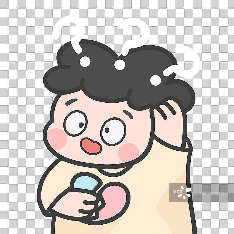 疑惑问号人物心碎表情包图片素材