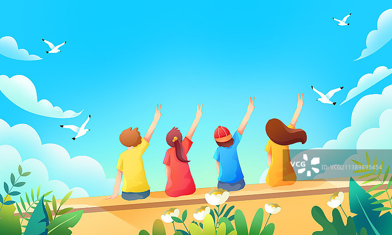 毕业季人物插画图片素材