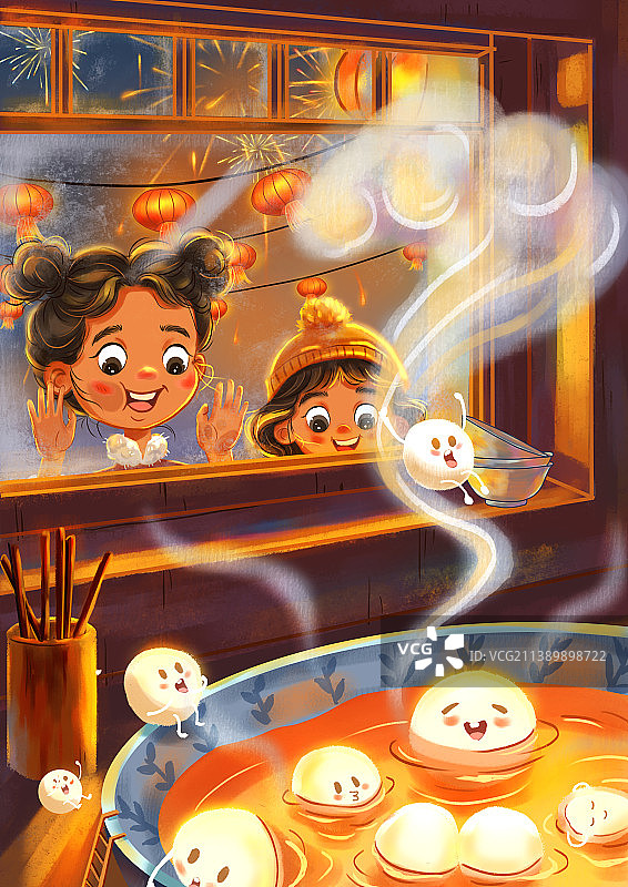 捕捉到偷玩的元宵图片素材