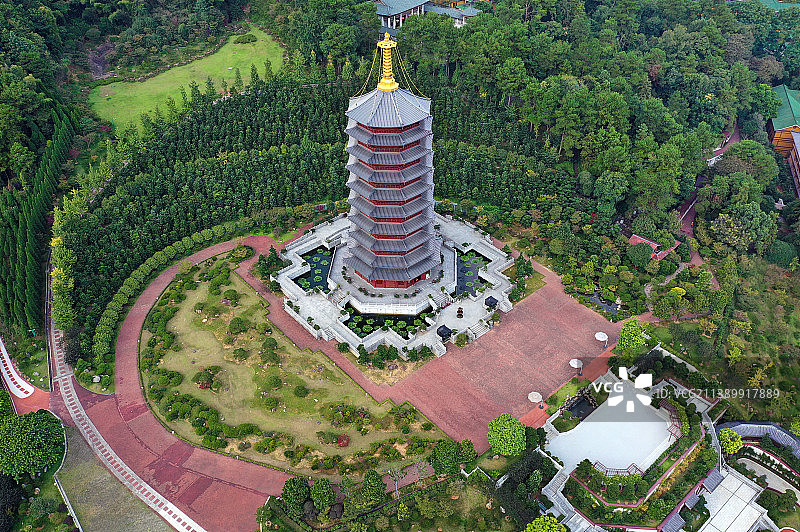 广东省韶关市乳源县云门山云门寺航拍图片素材