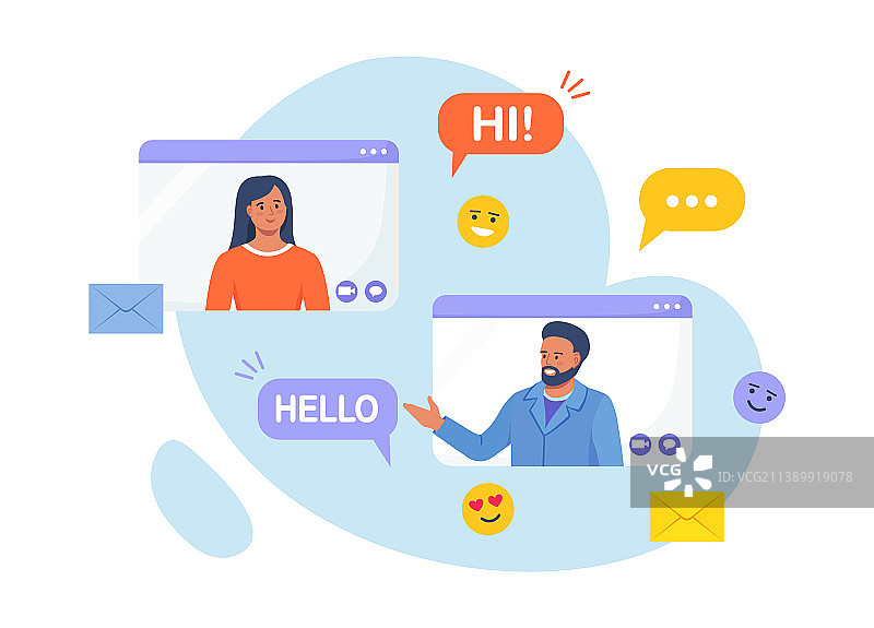 视频通话会议和虚拟约会图片素材