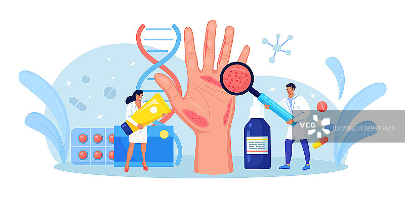 皮肤科医生检查红疹皮肤图片素材