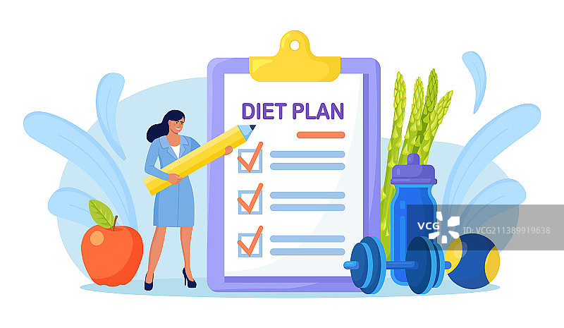 营养师制定饮食计划清单图片素材