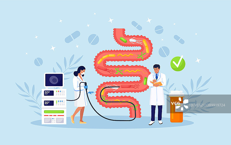 医生团队进行结肠镜检查图片素材