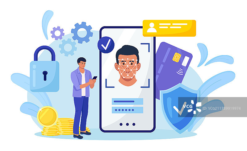 人脸识别和数据安全图片素材