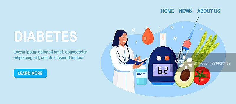 医生检测血糖和葡萄糖图片素材