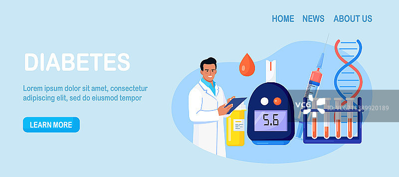 医生检测血糖和葡萄糖图片素材