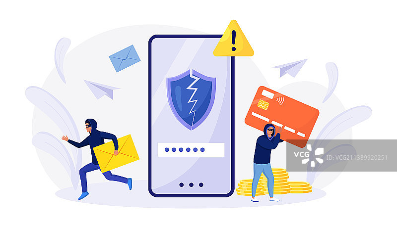 网络罪犯入侵和窃取电子邮件图片素材