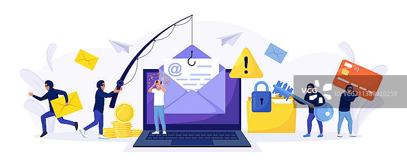 网络犯罪分子网络钓鱼窃取隐私图片素材