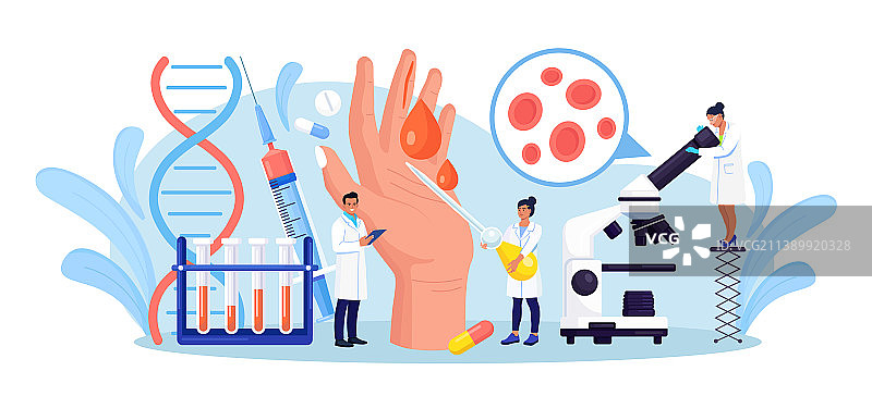 小医生检查血友病血液图片素材