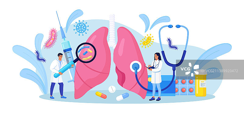 肺科医生检查肺部图片素材