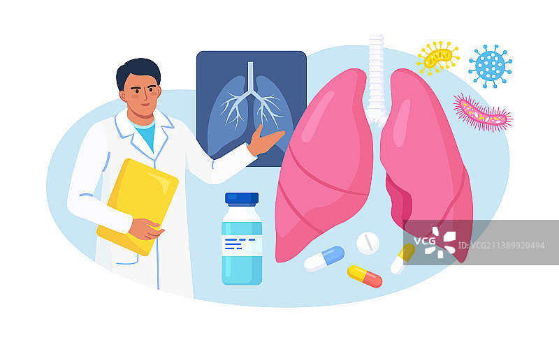 肺科医生检查肺部结核病图片素材