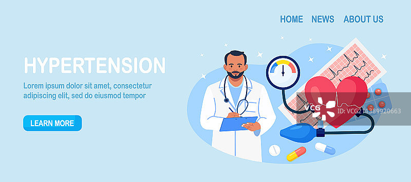 医生记录高血压低血压病情图片素材