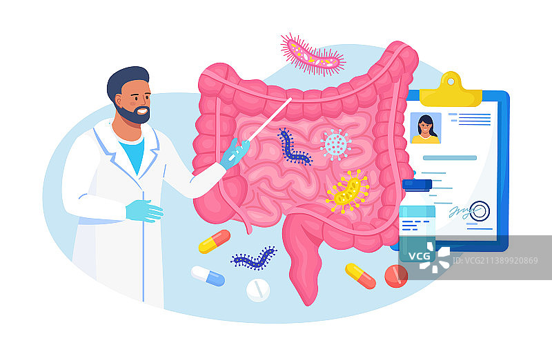 肠道微生物友好菌群图片素材