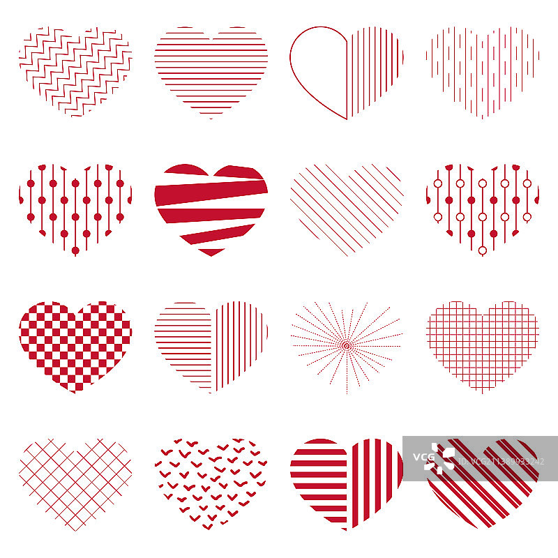 情人节红色心形图案合集图片素材