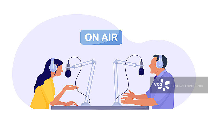 广播电台主持人采访嘉宾图片素材
