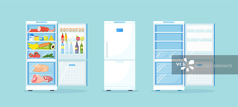 空置的已开关冰箱图片素材
