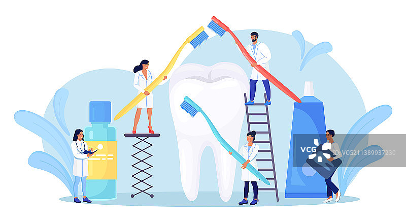 口腔科牙科微型牙医站立图片素材