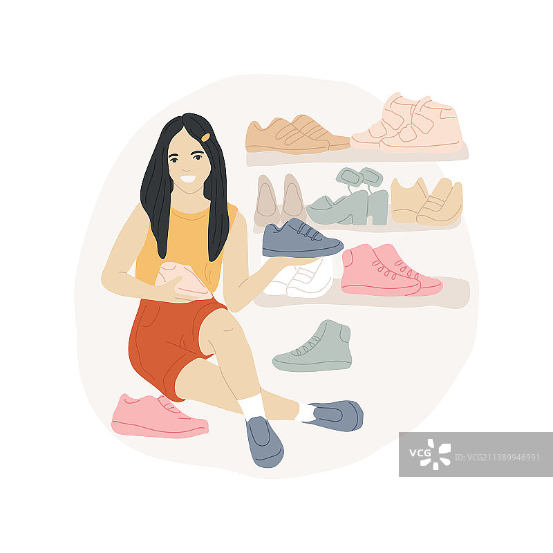收集鞋子的抽象概念图片素材