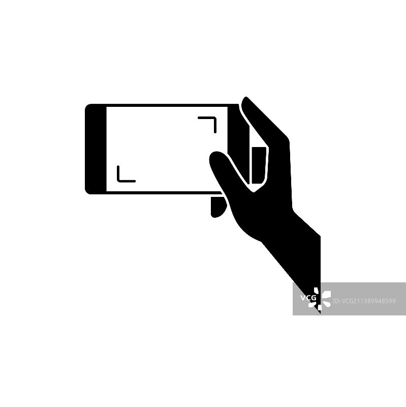 手持手机图标（白色背景）图片素材