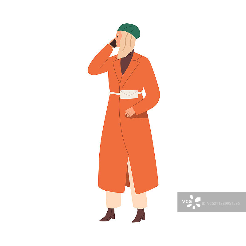 女人在户外用手机通话图片素材