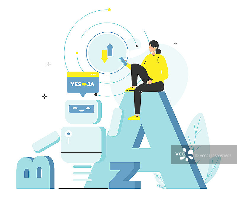 AI聊天机器人翻译器图片素材