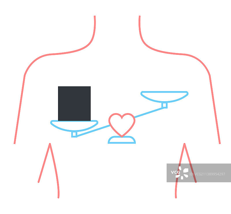 心中的怀疑恐惧焦虑天平图片素材