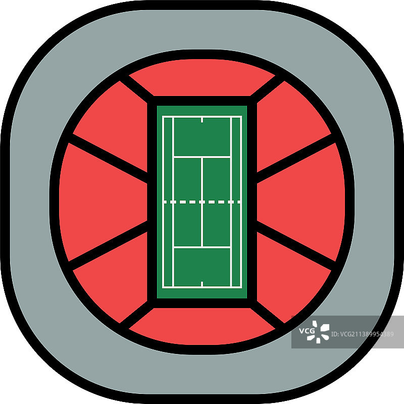 网球场鸟瞰图图标图片素材