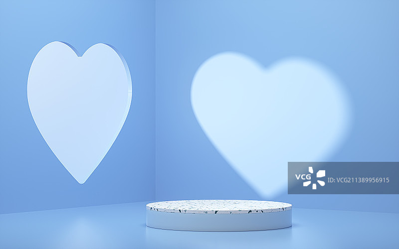 3D场景爱心礼物展台背景素材图片素材