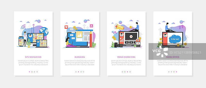 用于家庭办公室远程办公的商务banner合集图片素材