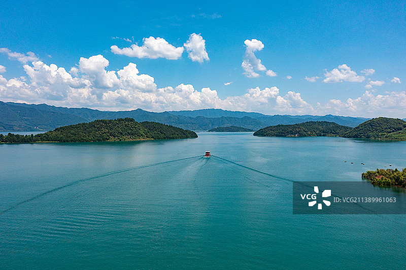 航拍湖南郴州市资兴市东江湖景区图片素材