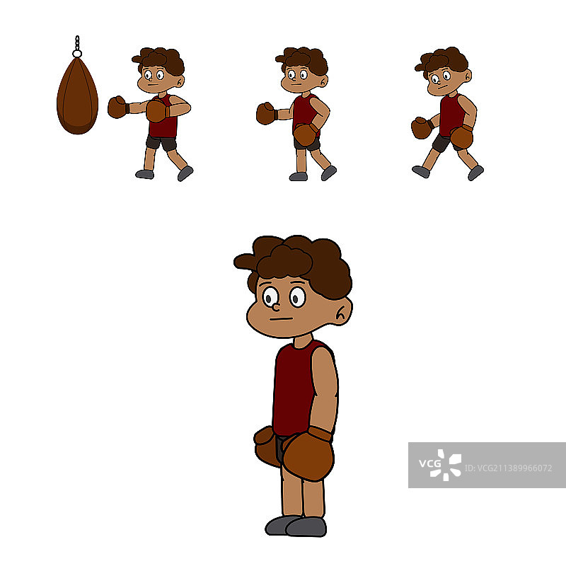 卡通拳击手图片素材